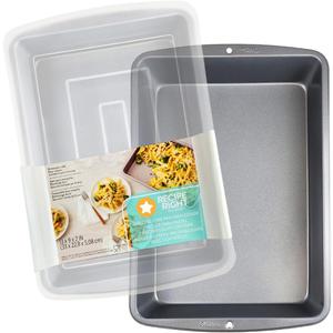 9x13 Inch Nonstick Rectangular Baking Pan with Lid  Covered Cake Pan for Brownies, Sheet Cakes, Lasagna  Durable, Dishwasher Safe, Freezer Safe