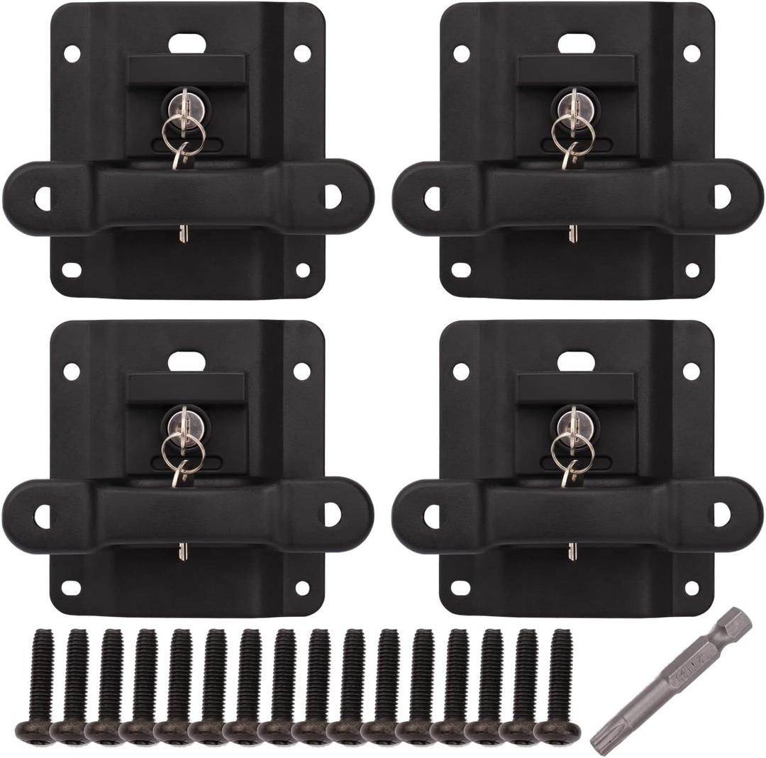 Pack of 4, Box Link Tie Down Anchors & Bed Load Hook Reinforcement Panel Compatible for F150 F250 F350, Replaces for FL3Z-9928408-AB FL3Z-99000A64-B
