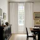 102 Inch Pinch Pleated Blackout Curtains for Bedroom 2 Panels Thick Linen Textured Memory Trained 100% Black Out Room Darkening Natural Cream Ivory Window Curtains Double Layer Pinch Pleat Drapes