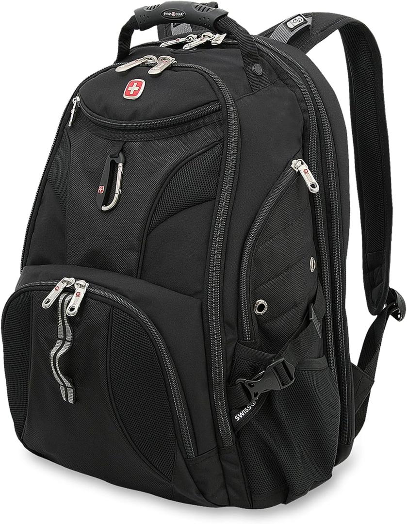 SWISSGEAR 1900 ScanSmart TSA Laptop Backpack Fits 17 Inch Laptop with RFID Protection and Tablet Pocket, Black, 19-Inch