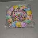 2 x Easter Decoration Wooden Door Wreath for Front Door Sign Cute Bunny Flower Eggs Wooden Door Hanger Rabbit Spring Decoration Happy Easter Welcome Hanging Sign for Outdoor Indoor Wall Home Decor