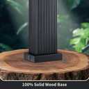 27.5" Black Lamps Set of 2, Modern Farmhouse Bedroom Lamp for Nightstand with USB Charging Port, Natural Wooden Base Table Lamp for Living Room, Wood Table Lamp for Bedside, Bulbs Included (Black)
