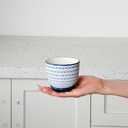 Ceramic Succulent Planter Pots - 3.5 Inch Small Flower Pot with Drainage Holes and Saucers for Indoor Plant, Cactus, Herbs, Outdoor Plants, Home Decor, Set of 4, Vintage Blue