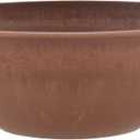 PSW Pot Collection M30TC 8-inch Plastic/Stone/Wood Composite Low Bowl Planter  No Drainage Hole (Drillable), Shallow Indoor/Outer Pot for Succulents, Bonsai, Fairy Gardens, Herbs, Terra Cotta Color