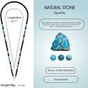 Lanyards for ID Badges for Women Cute,Teacher Lanyard for Women Retractable Natural Crystal Beaded Lanyards for Keys (Apatite)