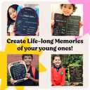 First Day of School Sign (11 x 13) - Double Sided Back to School Board, First Day of Preschool & Kindergarten Sign - Kids Chalkboard for Boys & Girls + 3 Chalk Markers