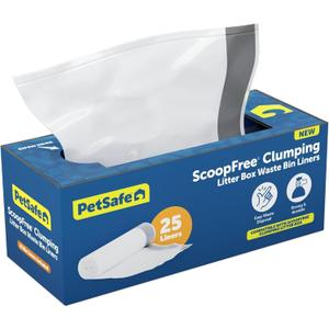 PetSafe Litter Box Liners - Supports Easy Clean Up - Disposable Liners - Durable Plastic - Convenient Drawstring - Hassle-Free Cleaning - ScoopFree Clumping Waste Bin Liners (Pack of 1)