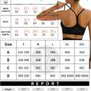 RUNNING GIRL Y-Back Sports Bras for Women, Medium Impact Wirefree Padded Bra Workout Crop Top Longline Sports Bra Push up (Black, S)
