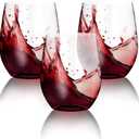 SUT Clear Disposable Wine Glasses Stemless, 12oz Unbreakable Cups 32 Pack, Shatterproof, Recyclable, Heavy Duty Plastic Wine Glasses for Parties Disposable