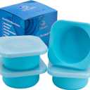 Freezer Soup Tray Silicone Molds - 2 Cup Freezer Cube With Lid,Food Storage Container for Soup Sauce Meal Prep,4 Pack