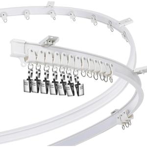 Curved Ceiling Curtain Track Bendable Mount for Curtain Rail Bunk Bed Bay Window Room Divider Flexible Straight (White,8 m/ 26 ft)