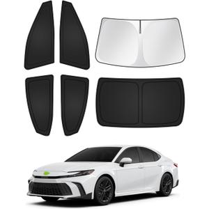 Sunshades for 2025 2026 Toyota Camry Accessories Windshield Sun Shade Side Rear Window Shade Cover Sun Visor Shield Privacy Protection Keep Vehicle Cool Black 6PCS
