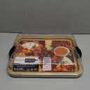 Farberware Build-A-Board Bamboo Cutting Board with Single Storage Compartment, Clear Locking Lid, Black Handles, Perfect for Charcuterie & Snacks