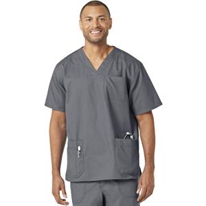 Carhartt Men's Ripstop Multi-Pocket Scrub Top (Large, Pewter)