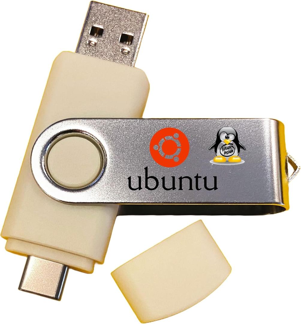 Linux Ubuntu OS Bootable USB Flash Thumb Drive for Desktops and Servers - Great for Beginners and Professionals