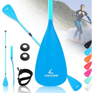 LEDONNE SUP Paddle 4-Piece Adjustable Kayak Paddle Floating Lightweight Paddle Board Oar with Aluminum Alloy Shaft and 2 Nylon Blades Best Price Based on Our 3 Million Sets Per Year 500 bought monthly