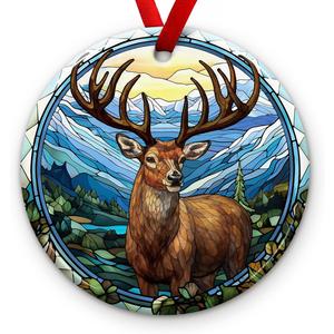 2 x Deer Christmas Ornament 2025 - Rustic Hunting Decor, Buck Hunter Reindeer Decoration  Woodland Holiday Tree Ornament, Hunt Lover Gift, Ideas for Man, Hunters