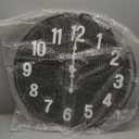 Large Old Town Farmhouse Black Wall Clock 24 Inch Rustic Antique Wood with Metal Circle and Large Numerals Silent Battery Operated Wall Clock for Office Kitchen Bedroom Living Room