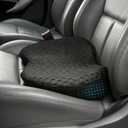 Livtribe Car Seat Cushion - Memory Foam Seat Pad for Sciatica & Lower Back Pain Relief - Driving Cushion with Breathable Mesh Cover - Road Trip Essentials for Drivers (3D Black)