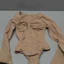 FeelinGirl Women's Long Sleeve Shapewear Bodysuit for Tummy Control Seamless Body Suits Thong V Neck Going Out Tops S