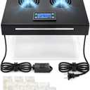 Electric Humidifier for Cabinet with Humidity Temperature Control, 110V Circulating Fan for 10-50 Cubic Ft Storage, 30-80% RH Adjustable