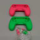 FASTSNAIL Grips Compatible with Nintendo Switch for Joy Con & OLED Model for Joycon, Wear-Resistant Handle Kit Compatible with Joy Cons Controllers, 2 Pack(Green and Pink)