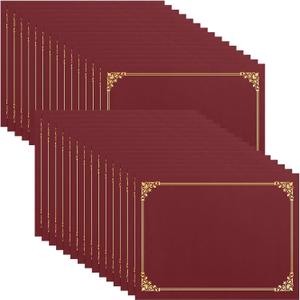 SUNEE Certificate Holders(Burgundy, 30 Packs), Diploma Covers Gold Foil Border, for Letter Size 8.5x11 Certificates, Cardstock, Document Papers