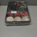 Liliful 12 Pcs 4 Color Velvet Christmas Balls and Stars 3.15 Inch Flocked Christmas Tree Ball Ornaments Plastic Ball Decorations with Gift Box for Xmas Tree, Party, Holiday, Wedding