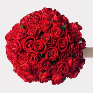 24pcs Artificial Red Rose Flower Bouquet, Falsa Flor 20 inch Artificial Flowers Long Stem,Fake Roses with Thorns for Home Wedding Decoration Party