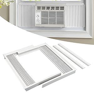 Forestchill Window Air Conditioner Side Panel with Frame, Fit Most 8,000 BTU Units, Room AC Accordion Filler Curtain Kit Replacement, Include Window AC Side Panels & Frames