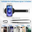 Running Phone Holder, Cell Phone Armband, Clear Crossbody Phone Pouch Purse with Adjustable Strap, Arm Bag with Carabiner, Fits iPhone 16/15/14 Pro Max & Galaxy S25 S24 S23[Up to 7.0 inch]