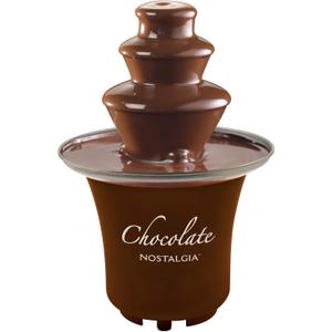 Nostalgia 3 Tier Electric Chocolate Fondue Fountain Machine for Parties - Melts Cheese, Queso, Candy, and Liqueur - Dip Strawberries, Apple Wedges, Vegetables, and More - 8-Ounce - Brown