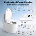 Tadashi Electric Bidet Toilet Seat Elongated, Wireless Remote & Side Panel, Instant Warm Water, Feminine & Rear Wash, Self‑Clean Nozzle, Adjustable Heated Seat, Air Dryer, Slow Close Lid