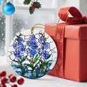 3 x Christmas Ornaments, 2.8in Ceramic Birth Flower Ornament, Xmas Decor, Christmas Tree Ornaments, Xmas Decorations for Tree, Holiday Ornament, Birth Flower Gifts, Gift Ideas, Gifts for Women - July