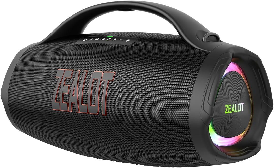 ZEALOT 160W Bluetooth Speaker, Portable Wireless Loud Speaker with 36000mAh Battery, IPX6 Waterproof Outdoor Speaker, Deep Bass Stereo Sound, EQ/USB/TF/AUX for Home/Party/Beach/Travel