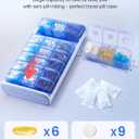 Vaydeer Metal Pill Organizer 3 Times a Day, Weekly Pill Box with Built-in Desiccant Compartment, Airtight 7 Day Travel Pill Case for Medication, Vitamins & Supplements (Silver)