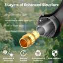 Giraffe Tools Hybrid Garden Hose 75ft x 5/8", Male and Female Fittings with Shut off Valve, Flexible, Heavy Duty, Leakproof, Lightweight Water Hose