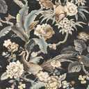 Surface Style - Peel and Stick Wallpaper, Floral Wallpaper for Bedroom, Powder Room, Kitchen, Self Adhesive, Vinyl, 30.75 Sq Ft Coverage (Passerine Pavilion Collection, Charcoal)