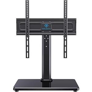 PERLESMITH Universal Swivel TV Stand for 24-60 inch TVs up to 99 lbs, 12 Height Adjustable Table Top TV Stand, TV Base Stand with Tempered Glass Base, Max VESA 400x400mm, PSTVS33