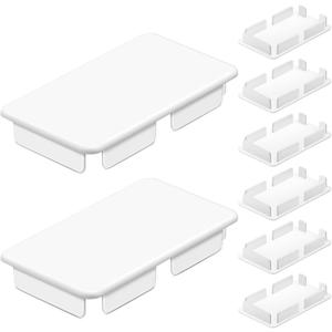 Xuhal Internal Vinyl End Caps PVC End Caps for Pocket Rail Vinyl Fence Post Caps Vinyl Fence Parts, Inner Clips Dimensions(8 Pcs,2 x 3.5 Inch, Inner 1.8" X 3.25")