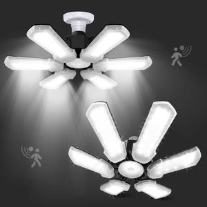 Motion Sensor Garage Light 2 Pack, 18000LM Ultra Bright Motion Sensor Light Indoor, 180W Deformable Garage Motion Sensor Light, Lightweight screw in Garage light for Garage, Warehouse, Workshop (180W-2Pack, 6 Panels Upgrade Motion Sensor)