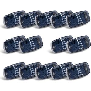 Trailer Marker Lights, Camper Tail Lights, 14X Double Bullseye 7 Red & 7Amber 12 LED LED Trailer Light Kit Black Lens Trailer Light Kit for Utility Trailer Lights RV Camper