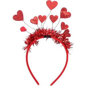 Beaupretty Heart Headband with 9 Sequin Red Love- shaped Heart Hair Hoops Party Hair Accessoires for Holiday Festival Wedding (1 Count (Pack of 1))
