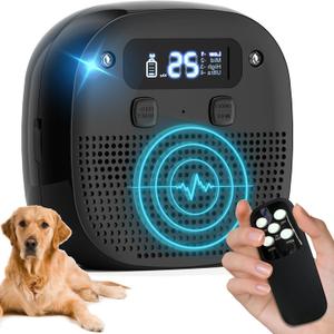 Dog Barking Control Devices for Dogs with 60ft Remote Control, Ultrasonic & Sensor Technology, Rechargeable, Waterproof, Adjustable Modes & Frequencies, Anti Barking Device for Indoor Outdoor (Black)