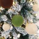 Senjie 18 PCS Velvet Ornaments Balls Sets for Christmas Tree 3.15inch Multicolor Flocked Christmas Balls Assortment for Xmas Tree Holiday Decor (Brown,Green and Khaki Each 6pcs)