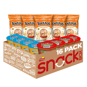 Tostitos Variety Bite Sized Rounds Salsa Cups Nacho Cheese Cups, Chip and Dip Pack, 16 Count, BBD: 02-24-26