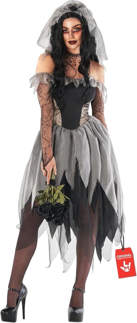 Morph Corpse Bride Costume for Women, Zombie Bride Costume Women, Womens Halloween Costumes (Large)
