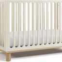 Storkcraft Sicily 3-in-1 Convertible Crib with Toddler Rail Included  GREENGUARD Gold Certified, 100% Solid Wood, Converts to Toddler Bed, Fits Standard Baby Crib Mattress (Frosted Oat and Driftwood)