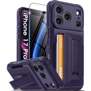 Oneagle Wallet for iPhone 17 Pro Case with Card Holder(4-5 Cards) [RFID Blocking] [Screen Protector] Full Camera Protection Case with Kickstand 15FT Shockproof Heavy Duty Phone Case for iPhone 17 Pro