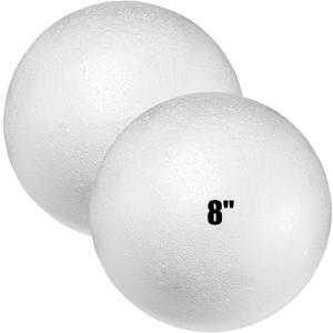 Styrofoam Balls 8 Inch,2PC Large White Foam Balls for Crafts, DIY Craft Giant Foam Ball for Home and School,Smooth Solid Round Ball(Styrofoam-8in-2pc)